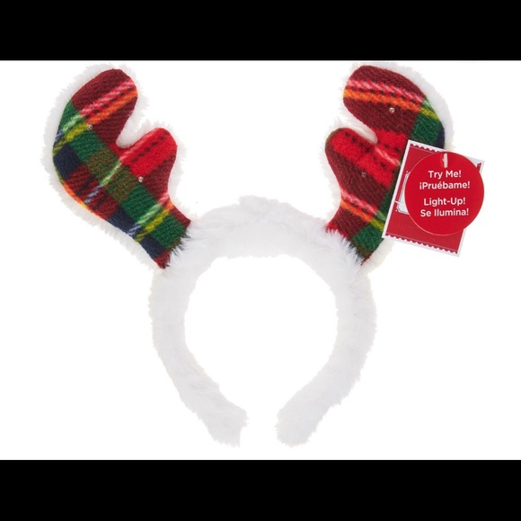 Holiday Time Light-Up Antlers Headband: - Picture 3 of 5